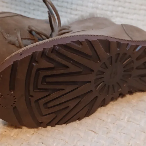 Women's UGG Lace Up Chestnut Wedge Bootie - Picture 4 of 8